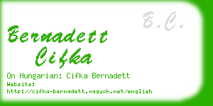 bernadett cifka business card